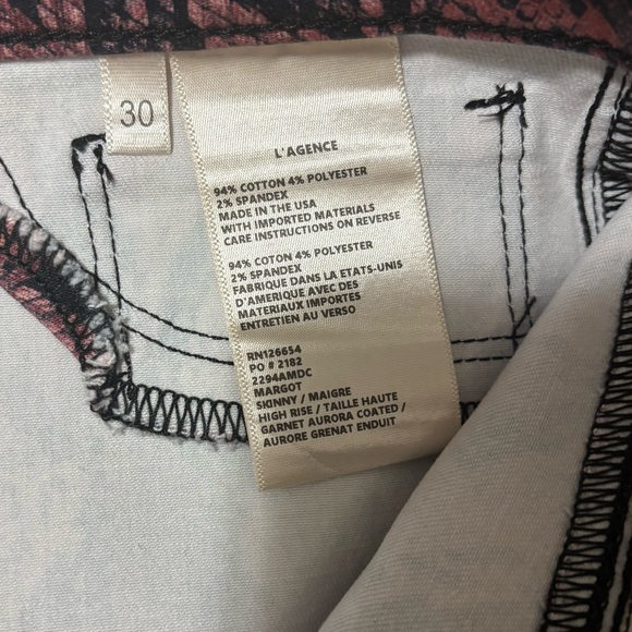 L’Agence Margot High Rise Coated Snakeskin Jeans - Picture 7 of 12